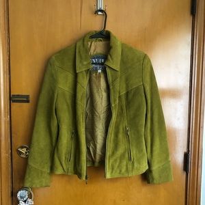 Blueline & Company Green Genuine Leather Jacket Size M